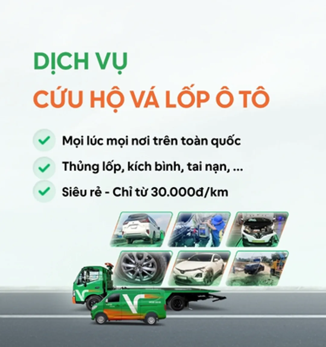Banner cứu hộ khu vực Cứu hộ vá lốp ô tô