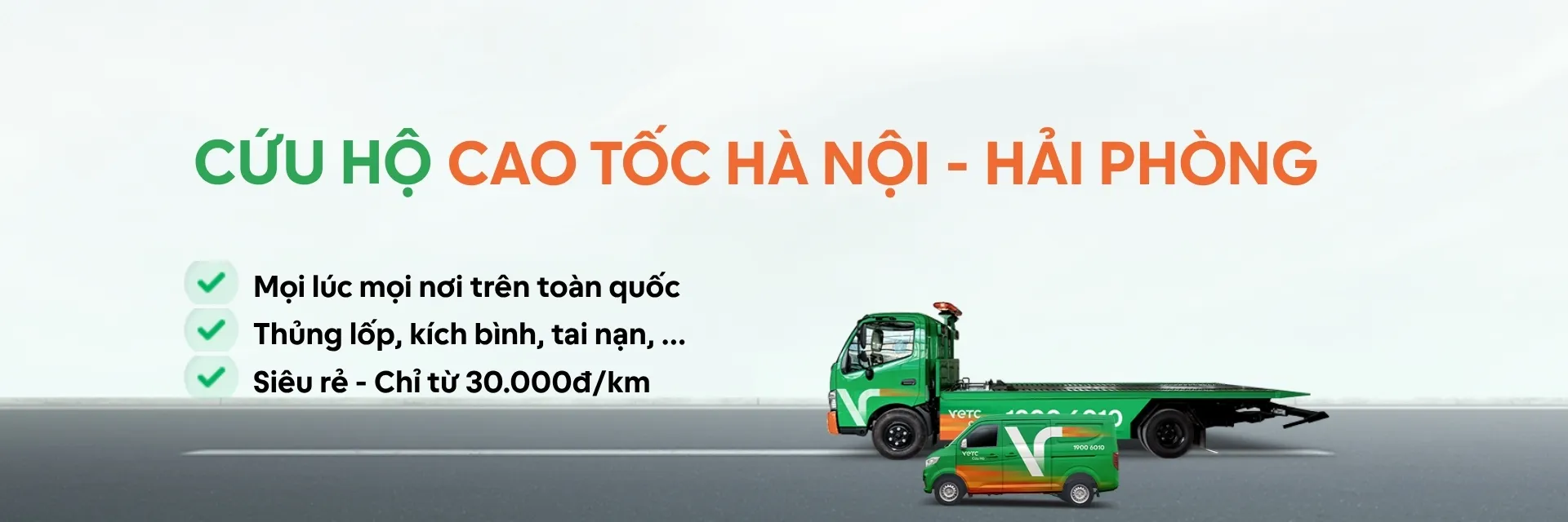 Banner cứu hộ khu vực Cứu hộ cao tốc Hà Nội - Hải Phòng