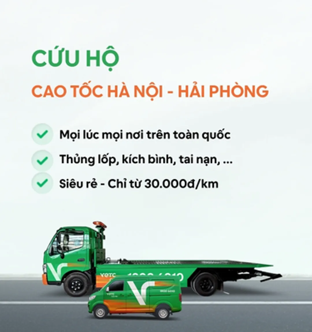 Banner cứu hộ khu vực Cứu hộ cao tốc Hà Nội - Hải Phòng