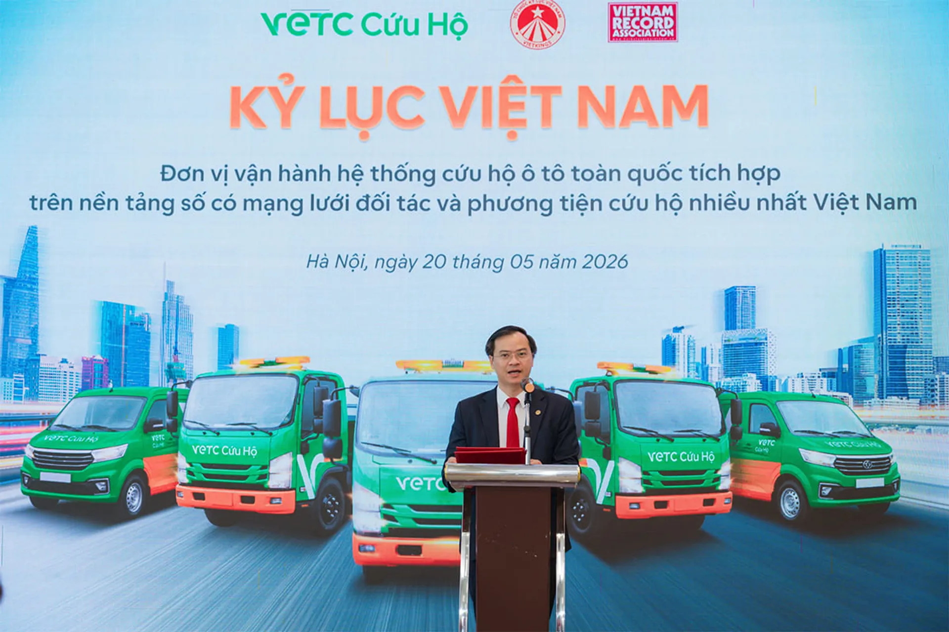 VETC xác lập Kỷ lục Việt Nam với hệ thống cứu hộ ô tô số hóa lớn nhất