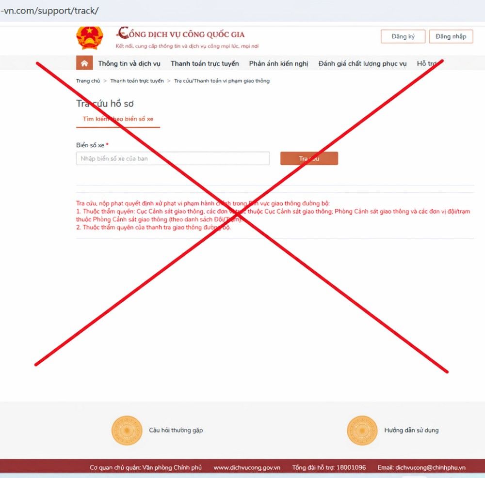 Dấu hiệu website tra cứu chủ xe không đáng tin