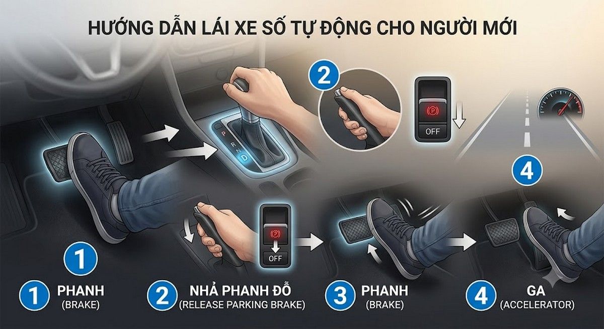 Hướng dẫn lái xe số tự động cho người mới