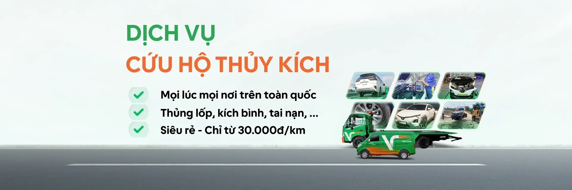 Banner cứu hộ khu vực Cứu hộ thủy kích xe